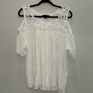 Suzanne Betro cold Shoulder Flowy Boho Top Size 1X